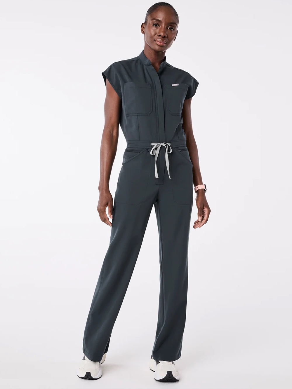 FIGS Rafaela Wide Leg ScrubJumpsuit Dark Harbor Women’s Small FIONx Scrubs